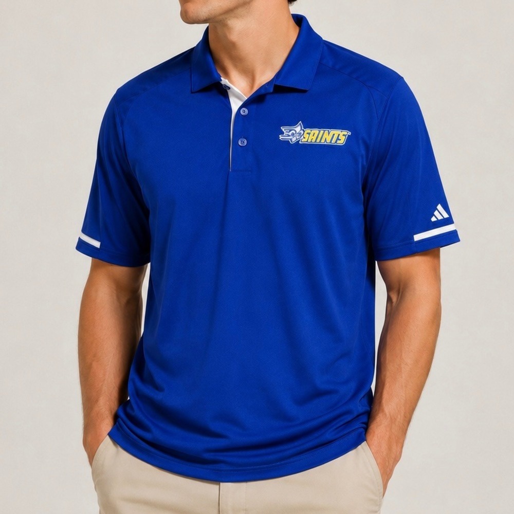 Adidas Climachill Saints Polo Shirt Men's XL Blue Performance Golf Athletic